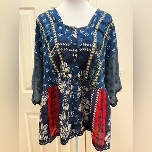 Johnny Was Ramona Button Down Top